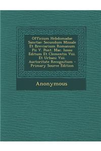 Officium Hebdomadae Sanctae
