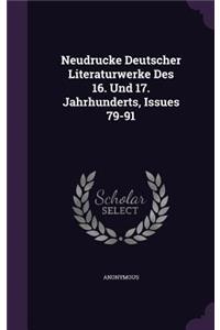Neudrucke Deutscher Literaturwerke Des 16. Und 17. Jahrhunderts, Issues 79-91