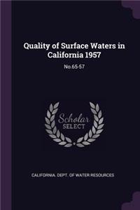 Quality of Surface Waters in California 1957