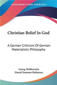 Christian Belief In God