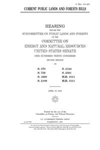 Current public lands and forests bills