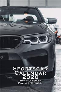 Sportscar Calendar 2020 Monthly & Daily Planner Notebook Organizer