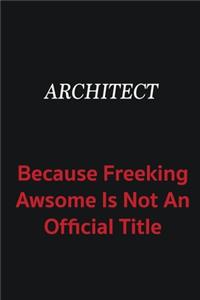 Architect because freeking awsome is not an official title
