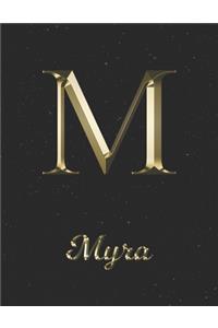 Myra: 1 Year Daily Planner (12 Months) - Yellow Gold Effect Letter M Initial First Name - 2020 - 2021 - 365 Pages for Planning - January 20 - December 20 