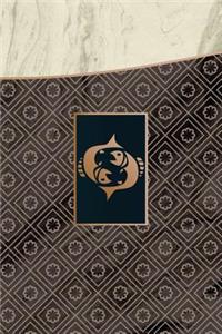 Monogram Pisces Notebook