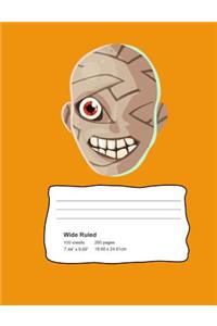 Mummy Halloween Composition Notebook Wide Ruled