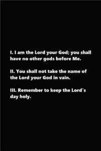 2019 Weekly Planner Religious Theme First Three Commandments Modern Words