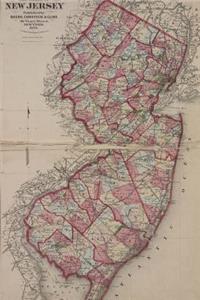 Antique 1873 Map of New Jersey Journal