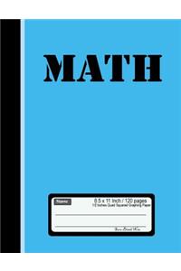 Math 8.5x 11 120 pages 1/2 Inch Quad Squared graphing Paper