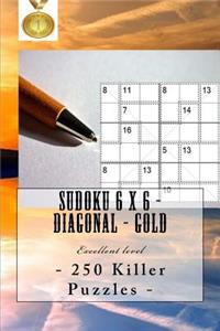 Sudoku 6 X 6 - 250 Killer Puzzles - Diagonal - Gold