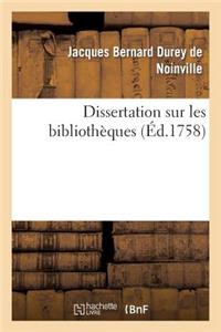 Dissertation Sur Les Bibliothèques