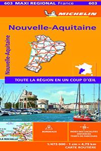 Aquitaine, Limousin and Poitou-Charentes , France - Michelin Maxi Regional Map 603