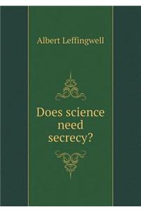 Does Science Need Secrecy?
