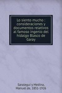 Lo siento mucho