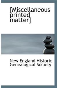 [Miscellaneous Printed Matter]