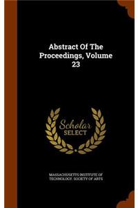 Abstract Of The Proceedings, Volume 23
