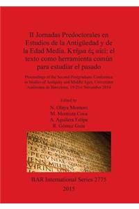 II II Jornadas Predoctorales en Estudios en la Antigüedad y la Edad Media