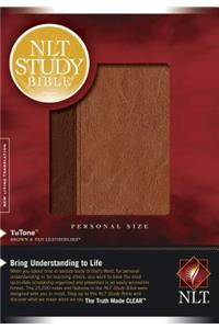 NLT Study Bible, Personal Size, Tutone Brown/Tan, Indexed