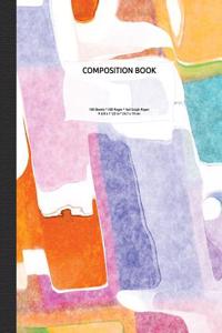 Abstract Watercolor Composition Notebook: 4x4 Quad Rule Graph Paper