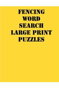 Fencing Word Search Large print puzzles