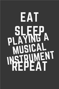Eat Sleep Playing A Musical Instrument Repeat Notebook