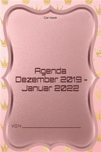 Rosen Krone Design Agenda - Wochenplaner 2020/2021 - Terminplaner Dezember 2019 - Januar 2022