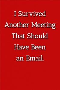 I Survived Another Meeting That Should Have Been an Email. Notebook