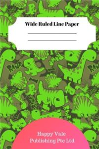Cute Dinosaur Foot Theme Wide Ruled Line Paper