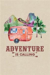 Adventure Calling Caravan Trailer Camping & Hiking Journal, Dot Grid