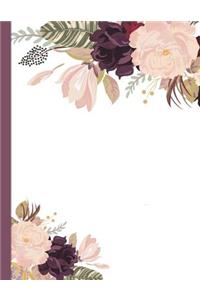 Dot Grid Notebook - Plum Roses