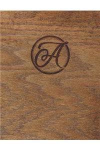 Wood Burned Monogram Creative Journal - A