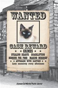 Siamese Cat Wanted Poster Journal