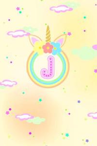 Unicorn Horn Monogram Journal - Letter J