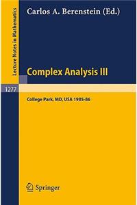 Complex Analysis III