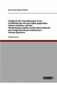 Optimales Trainingsvolumen im Krafttraining. Geringes vs. hohes Volumen auf Muskelhypertrophie und Maximalkraft.