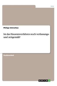 Ist das Hausratsverfahren noch verfassungs- und zeitgemäß?