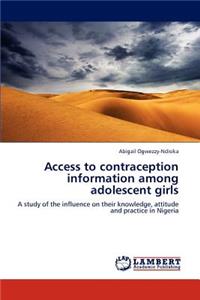 Access to contraception information among adolescent girls