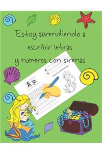 Estoy aprendiendo a escribir letras y números con sirenas