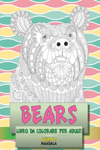 Libro da colorare per adulti - Mandala - Animali - Bears