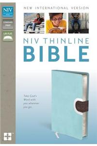 NIV, Thinline Bible, Leathersoft, Turquoise/Brown, Red Letter Edition