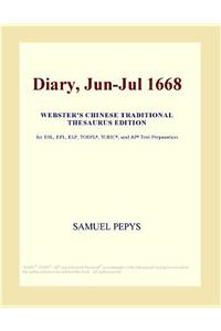 Diary, Jun-Jul 1668 (Webster's Chinese Traditional Thesaurus Edition)