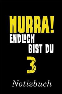 Hurra Endlich Bist Du 3 Notizbuch