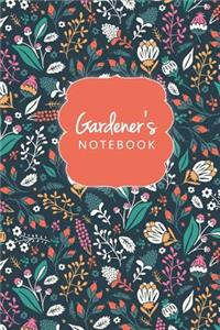 Floral Gardener's Notebook Journal Logbook And Gardening Tracker