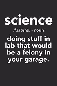 Science Puns Notebook - Science Definition Funny Science Puns Nerd - Science Puns Journal