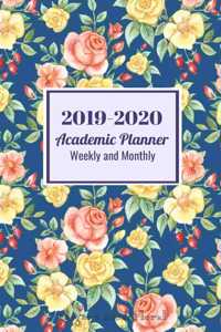 2019-2020 Academic Planner Weekly and Monthly Elegant Roses Floral