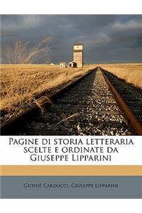 Pagine Di Storia Letteraria Scelte E Ordinate Da Giuseppe Lipparini
