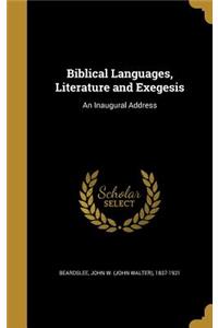 Biblical Languages, Literature and Exegesis