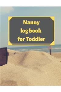 Nanny log book for Toddler