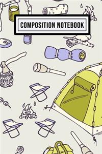Camping Unruled Composition Notebook