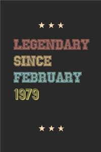 Legendary Since February 1979 Notebook Birthday Gift